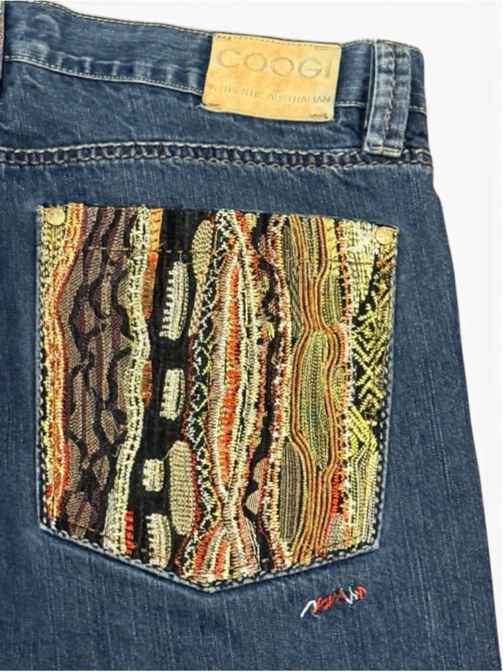 Vtg Y2K COOGI Men’s Baggy Denim Jeans Multicolor Embroidered Pockets Sz 40x34 - Picture 6 of 10